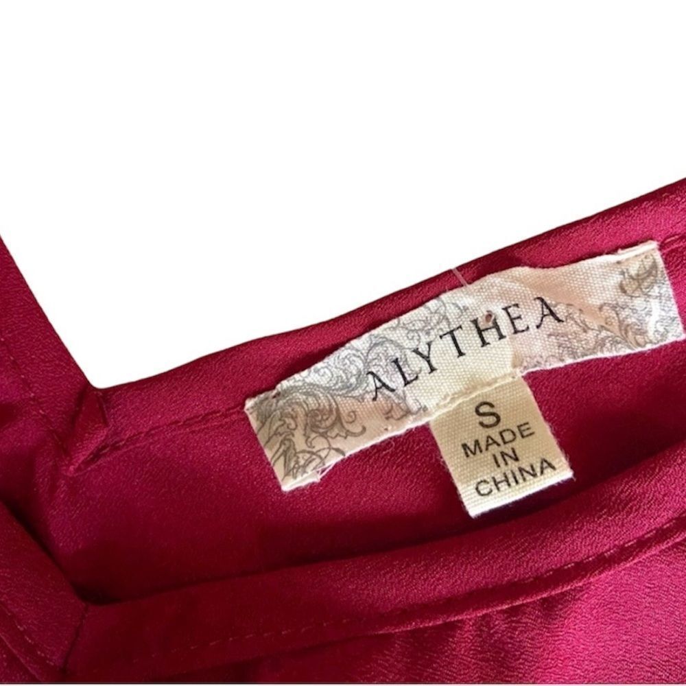 Alythea Women's Red Ruffle Cropped Tank Top | Size Small - Picture 4 of 6